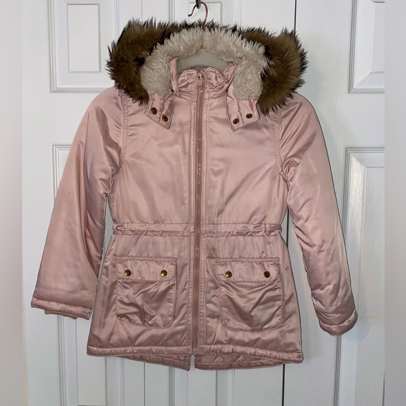 Spring jacket for girls satin pink size 7-8 - Picture 1 of 13
